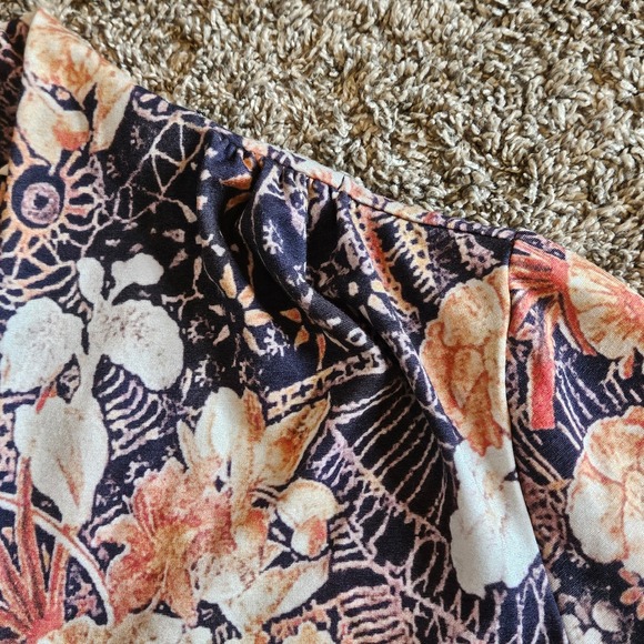 Soft Surroundings Adamaris Dress Womens XL Floral Mandala Midi V-Neck Boho Artsy - Picture 6 of 11